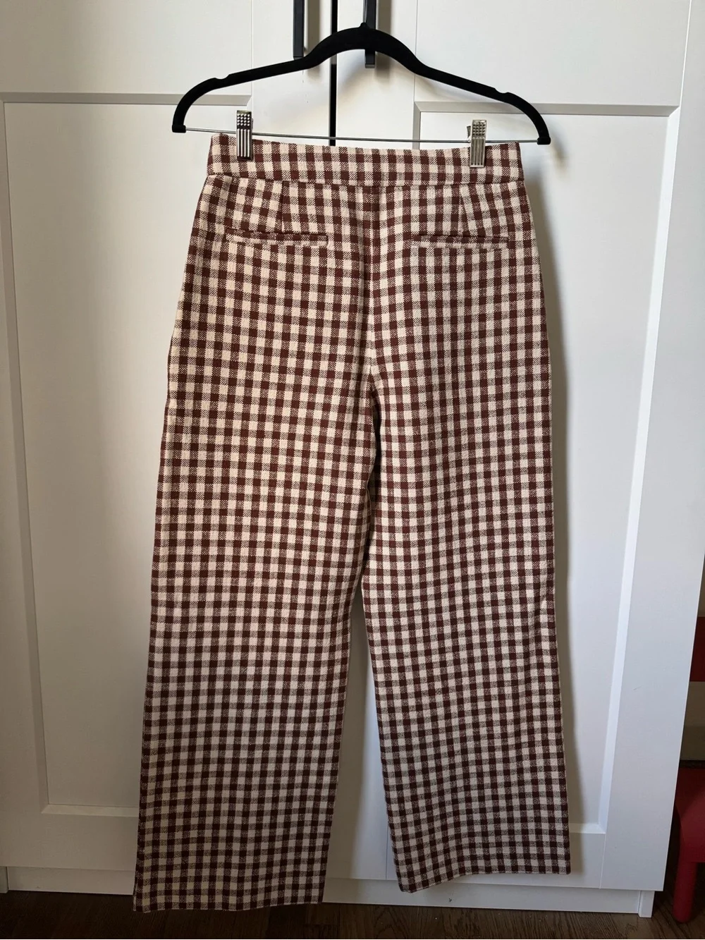 Sezane Brown and Cream Gingham Martin trousers - Picture 5 of 7